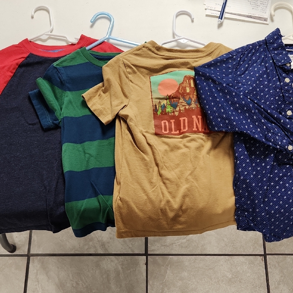4 T-shirts (3 Short, 1 Long) and 1 button down